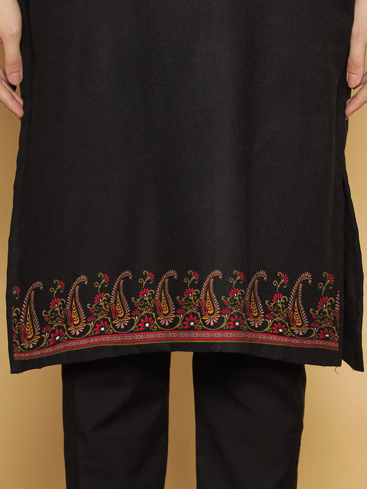 Black Acrylic LongKurta - Baghya