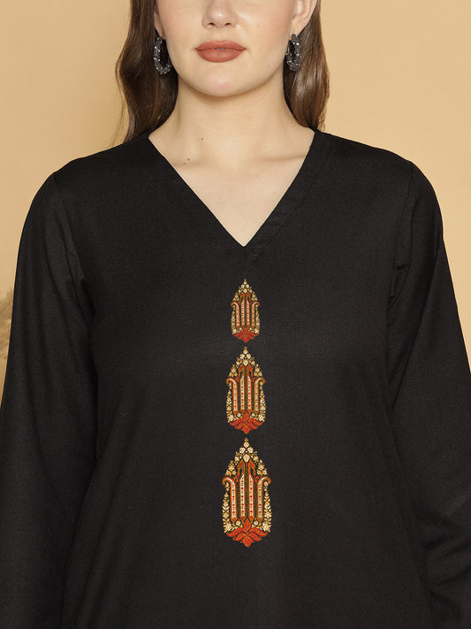 Black Acrylic LongKurta - Dariya