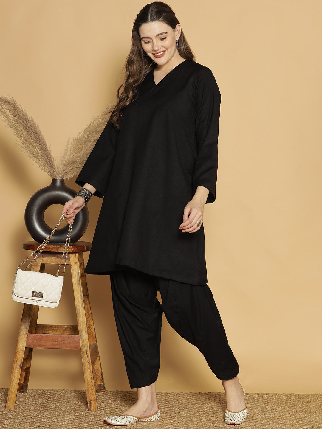 Black Acrylic Salwar