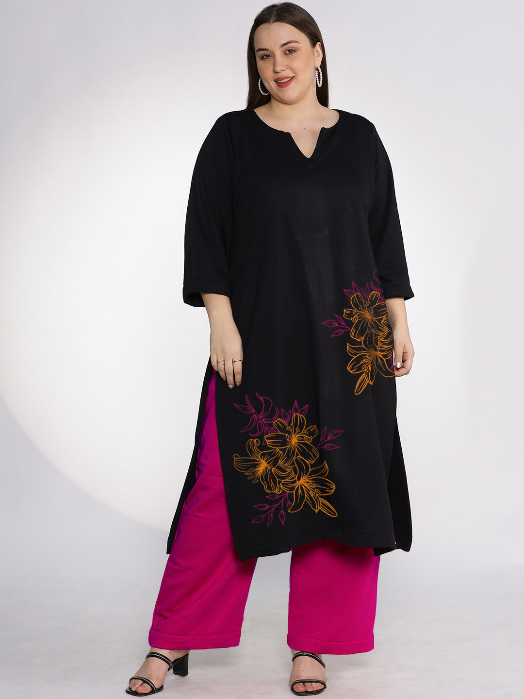 Black Fleece LongKurta - DaphneMist