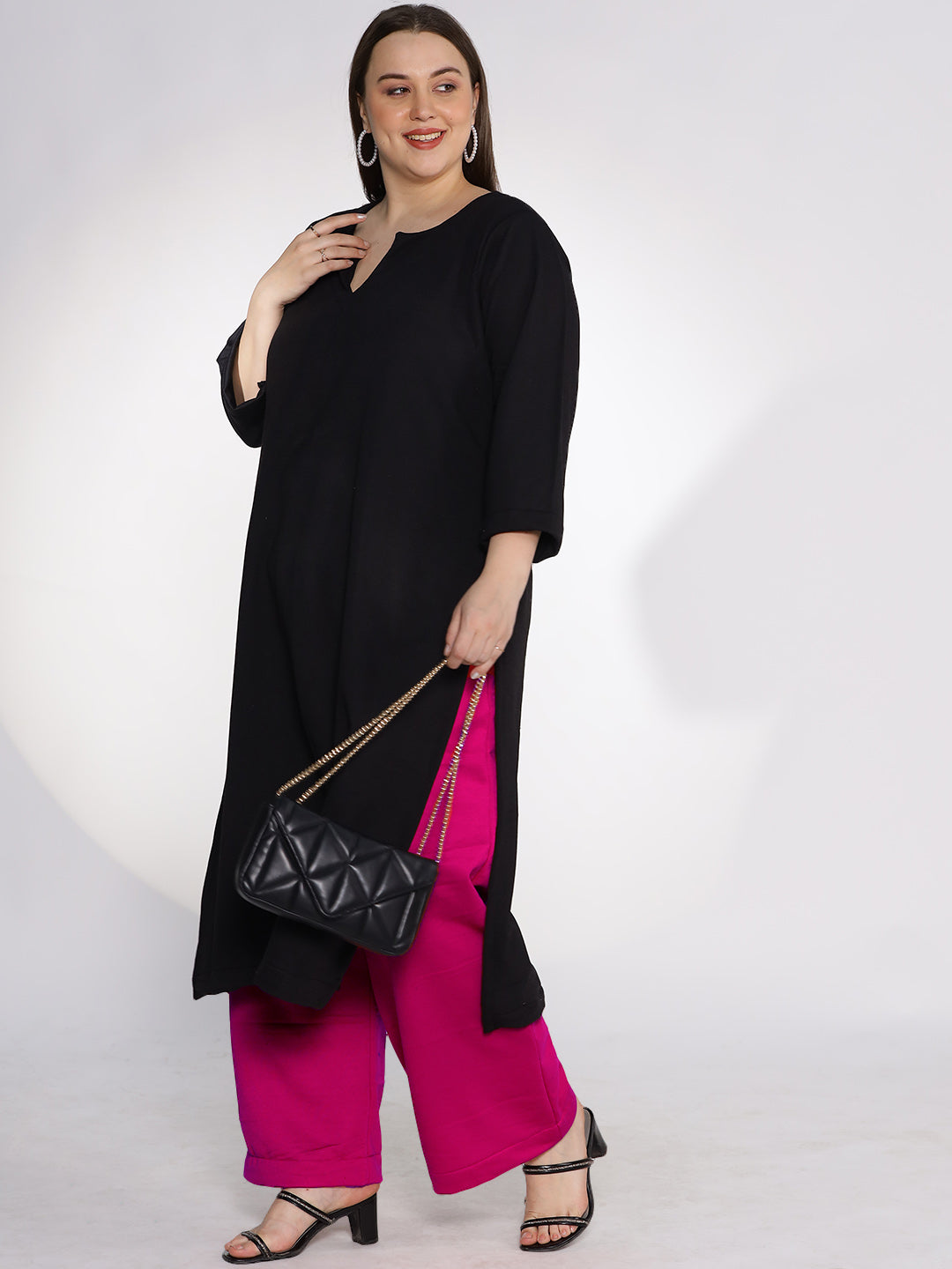 Black Fleece LongKurta - Solid