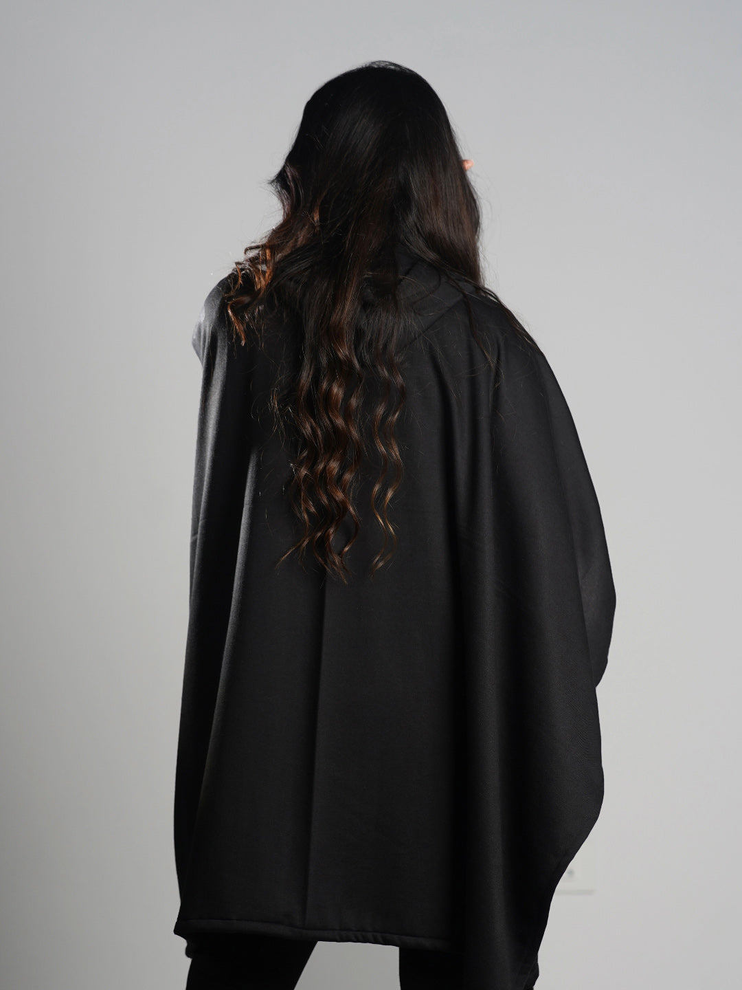 Black Poncho Hoodie - Solid (Female)