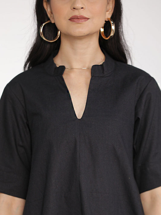 Black Poplin HighLowKurti