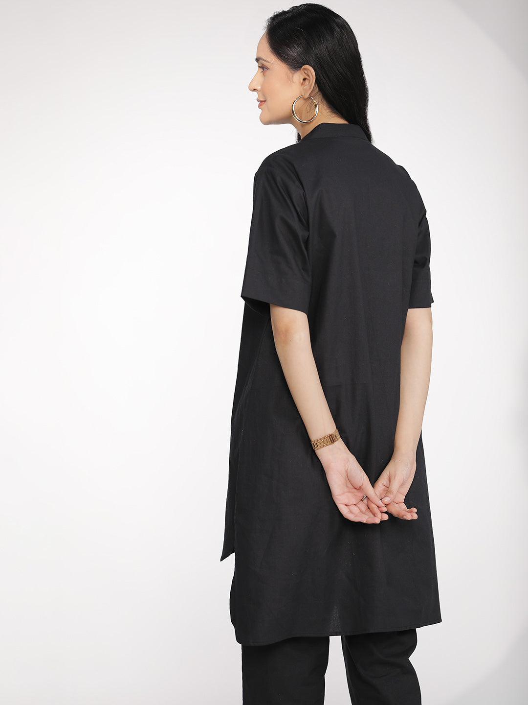 Black Poplin HighLowKurti