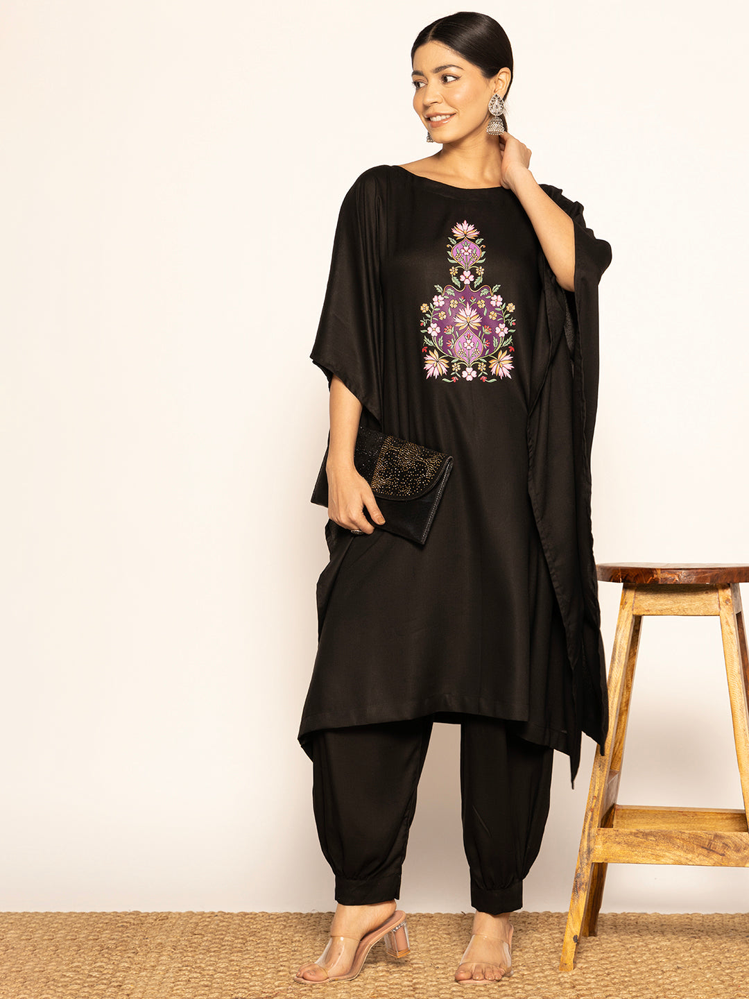 Black Rayon AfghaniSalwar