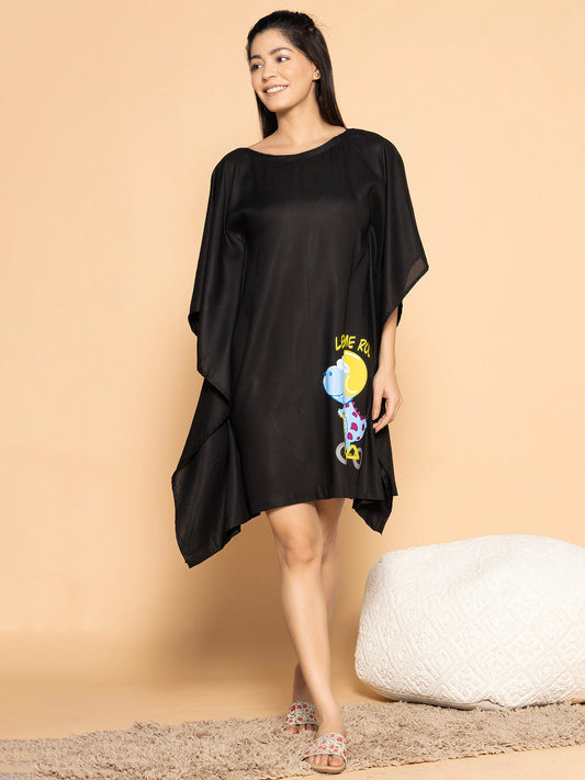 Black Rayon Kaftan -  Let me roll bro