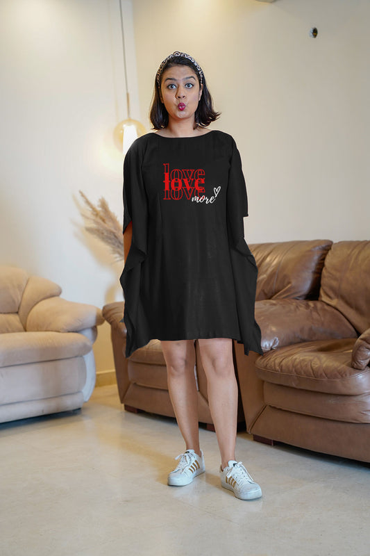 Black Rayon Kaftan - Love me more