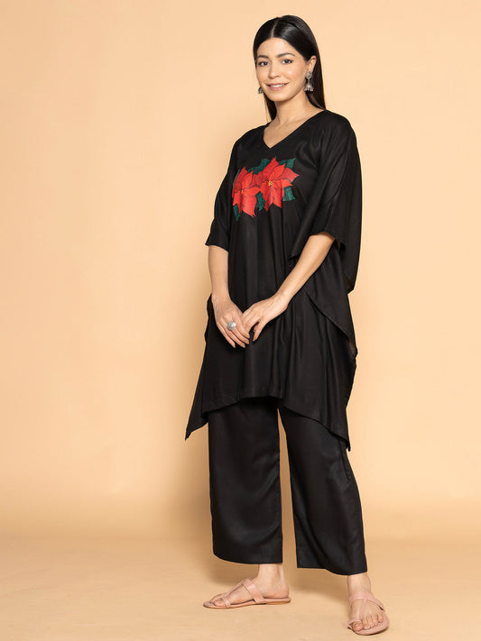 Black Rayon Kaftan - Setia