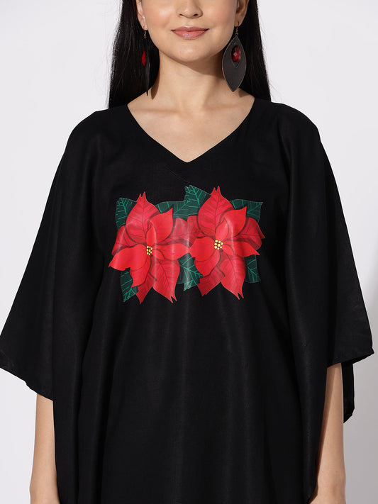 Black Rayon Kaftan - Setia