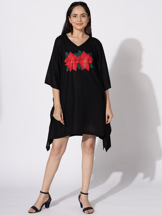 Black Rayon Kaftan - Setia