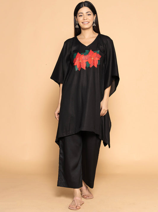 Black Rayon Kaftan - Setia