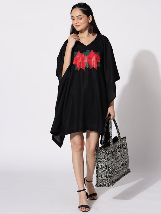 Black Rayon Kaftan - Setia
