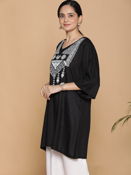 Black Rayon Kurti - Koyla