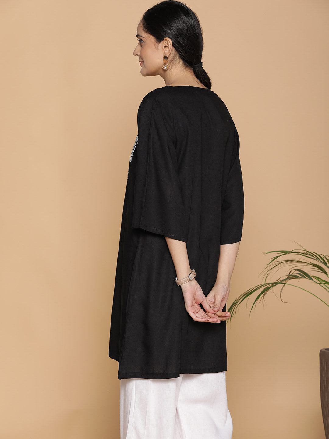 Black Rayon Kurti - Koyla