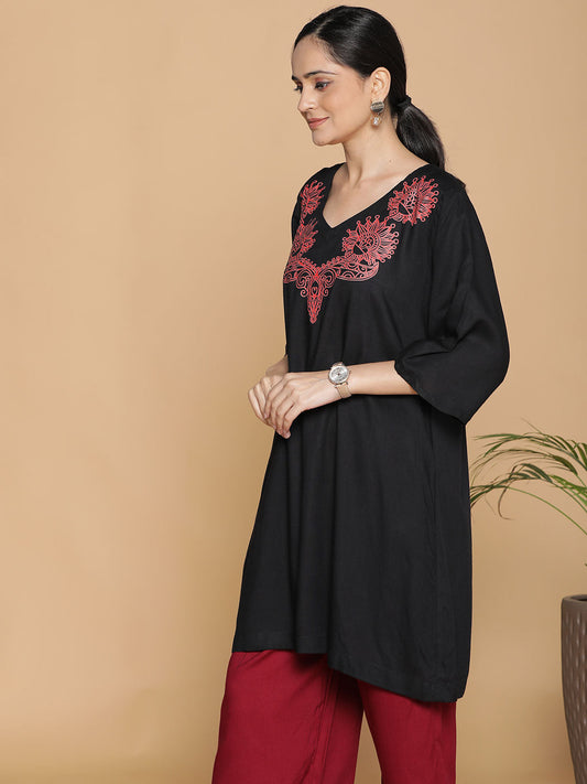 Black Rayon Kurti - Sang