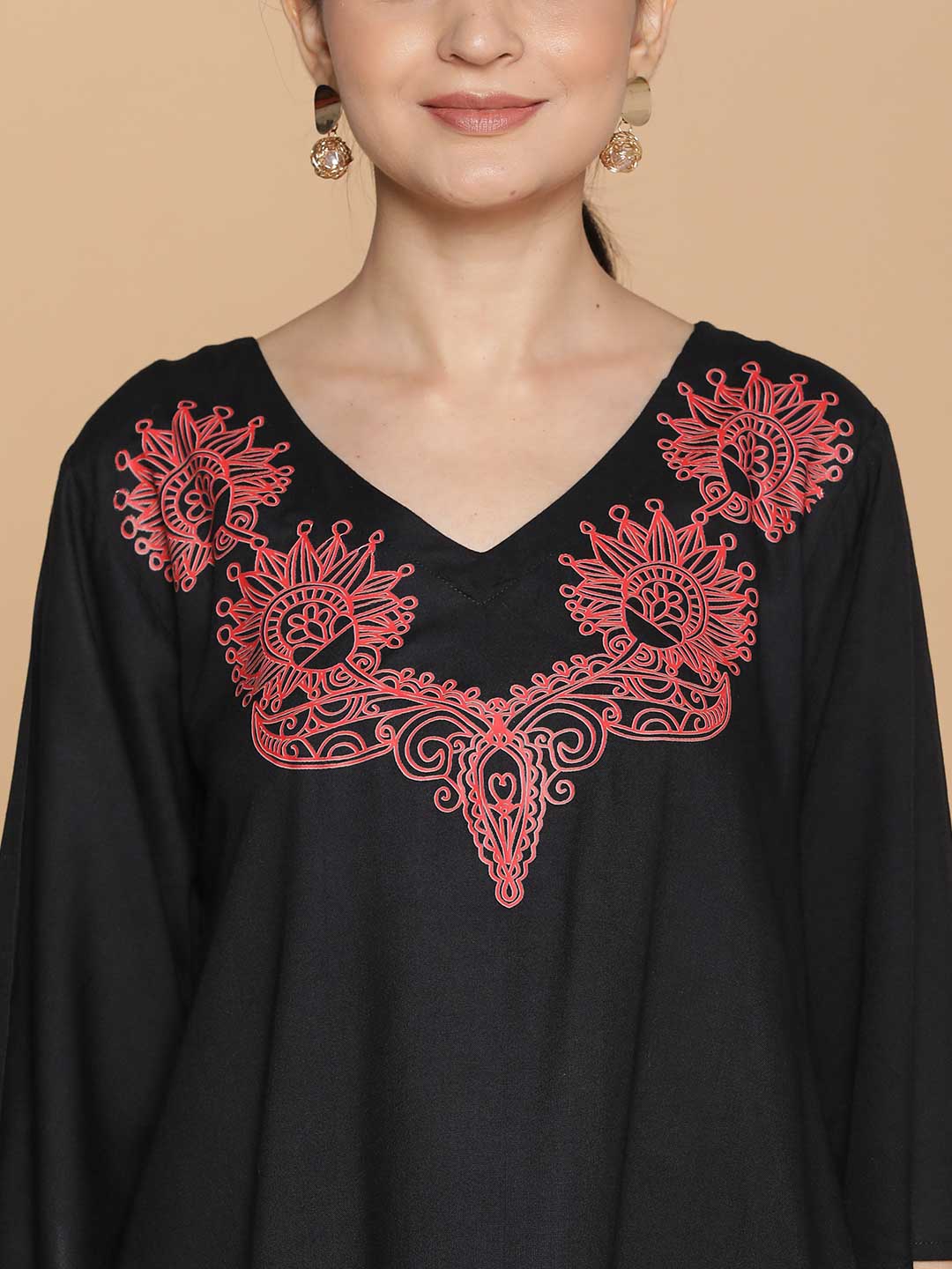 Black Rayon Kurti - Sang