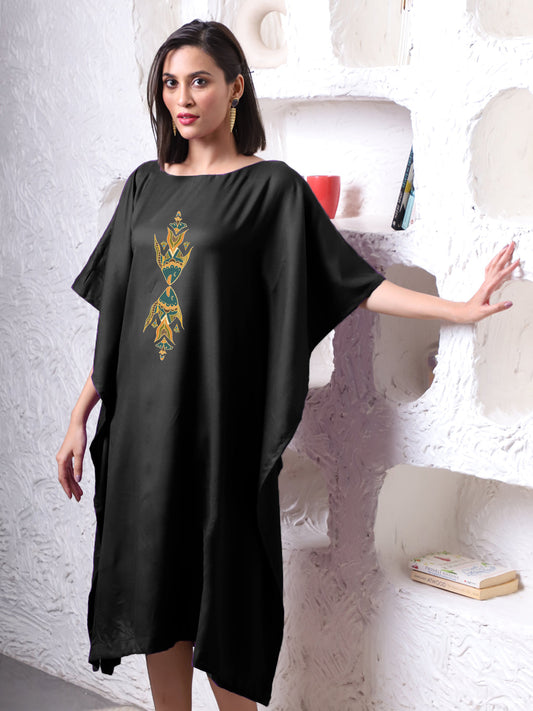 Black Rayon Long-Kaftan - Parody