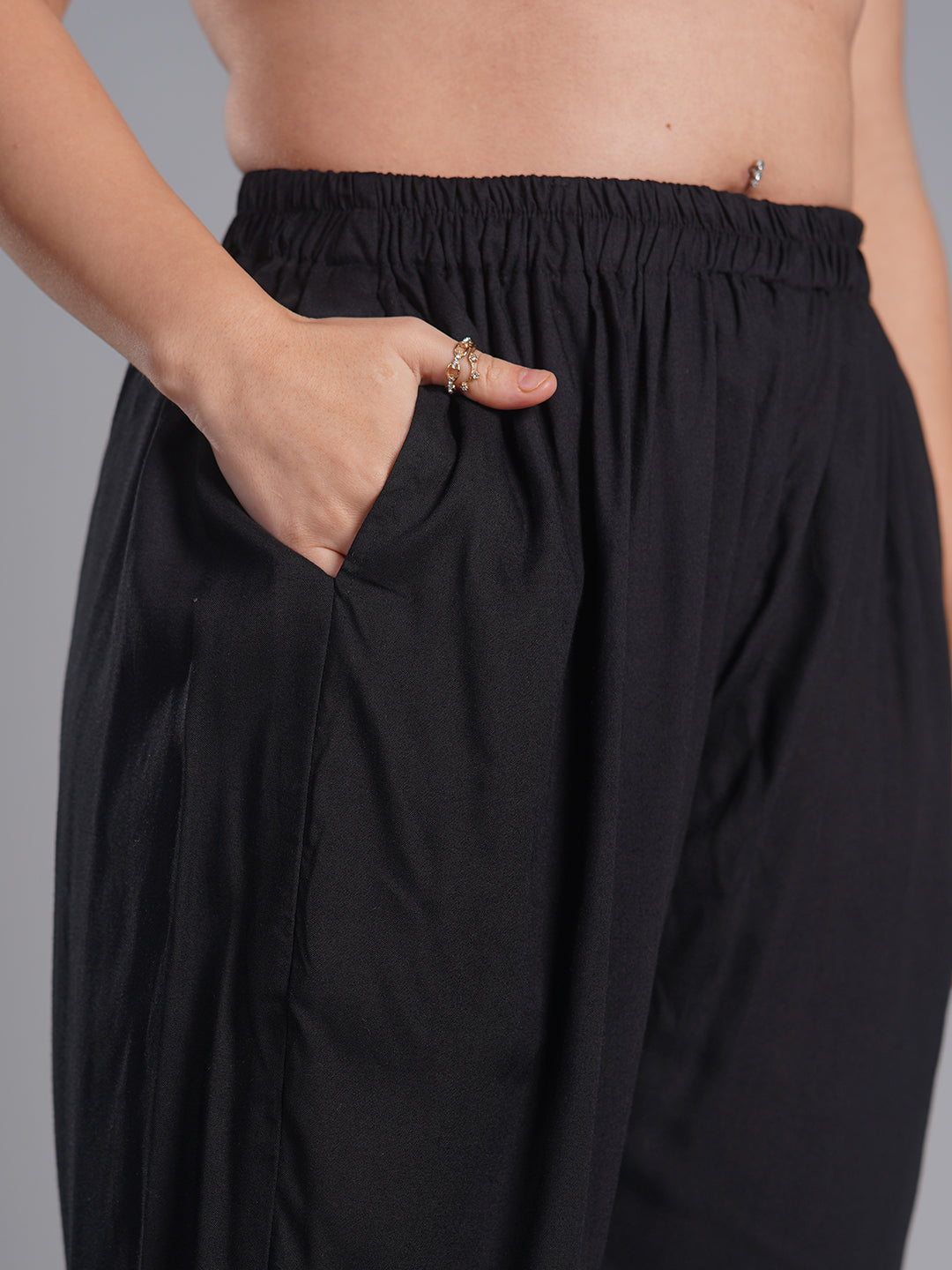 Black Rayon Pants