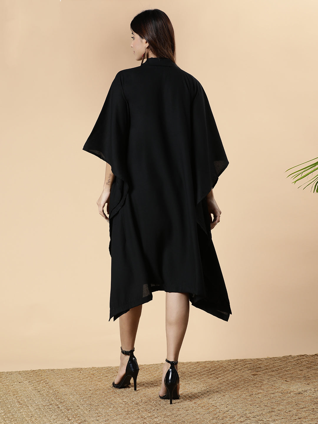 Black Rayon Shirt-Kaftan - Alluring