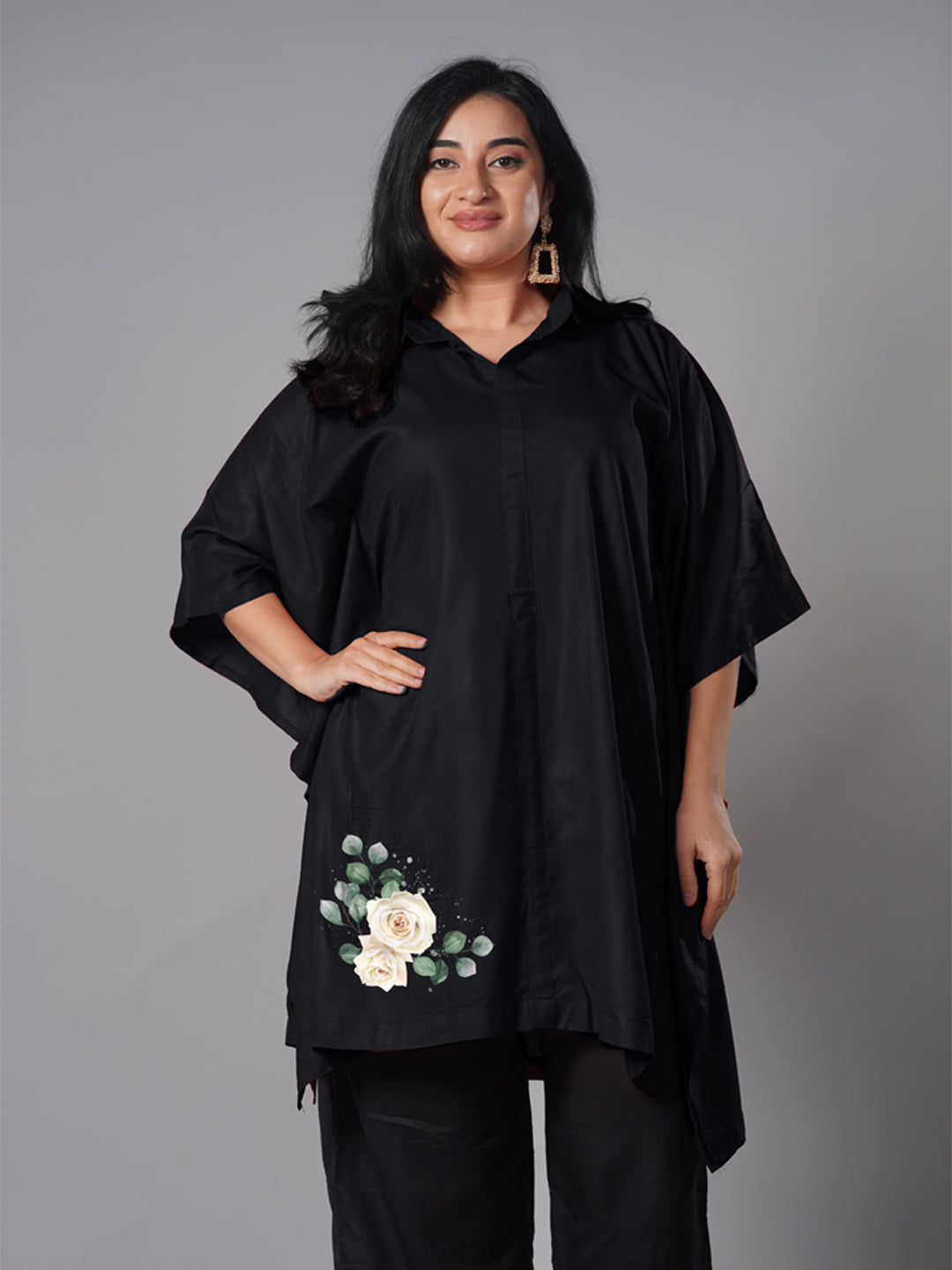 Black Rayon ShirtKurta - Rosita