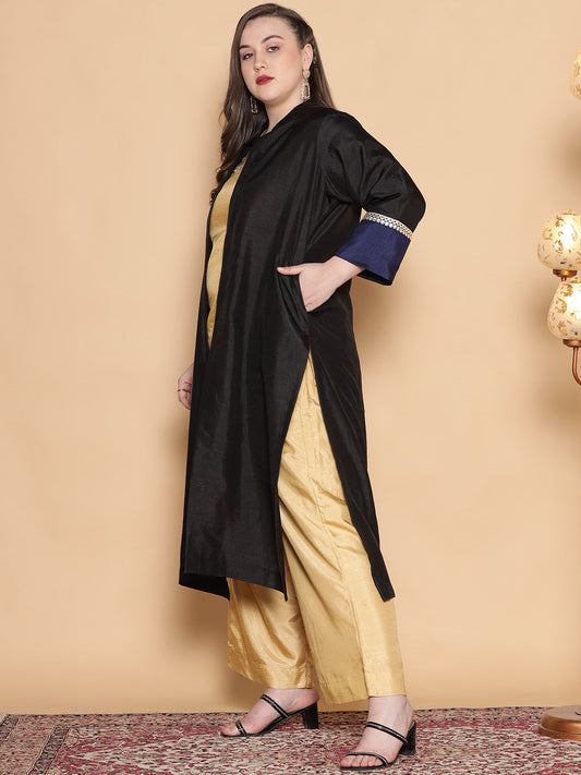 Black Silk Ethnic Jacket