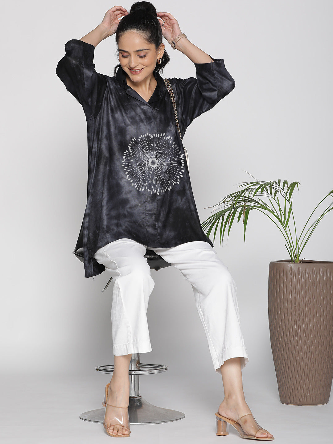 Black TieDye ShirtTop - BlossomEcho