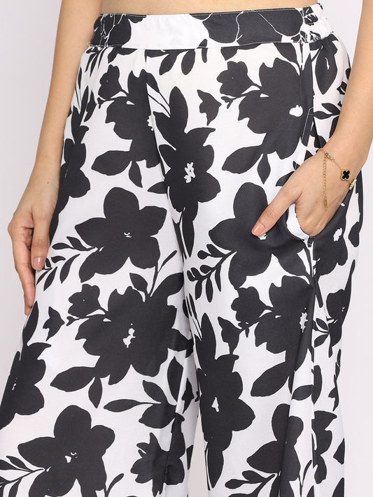 Black&White Printed Culottes - BlackFleur