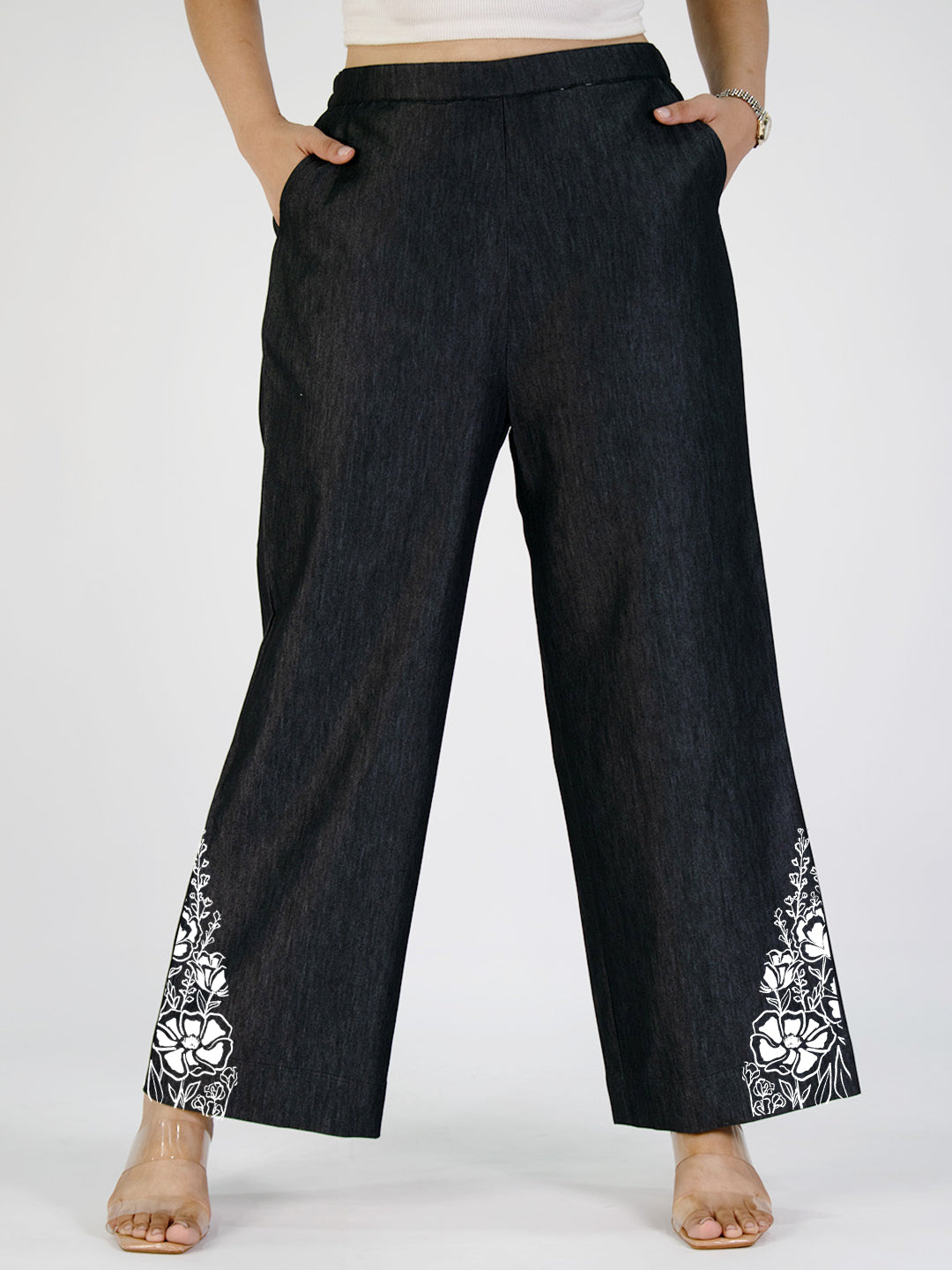 Black Denim Trousers - ShadowBloom