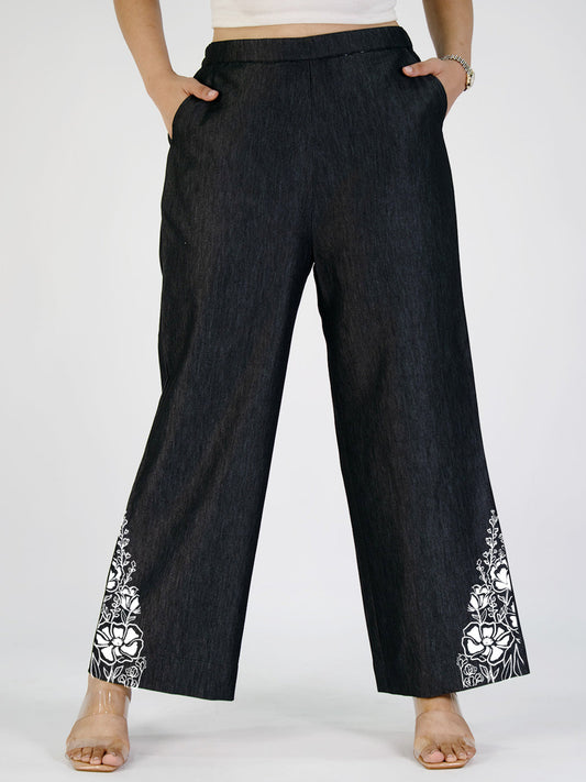 Black Denim Trousers - ShadowBloom