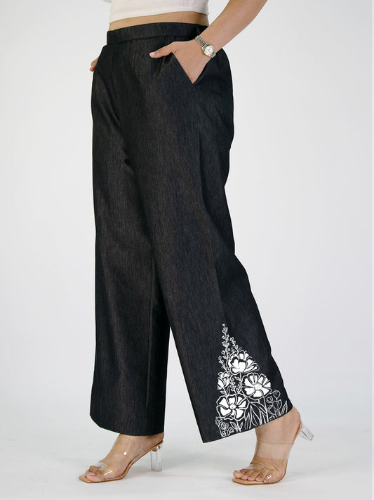 Black Denim Trousers - ShadowBloom