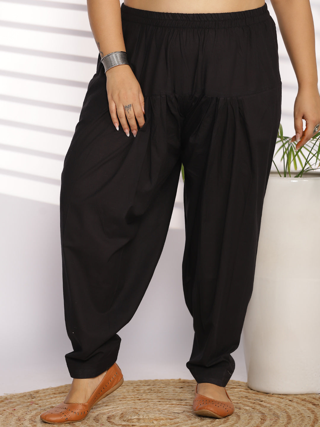 Black Cotton Straight Salwar