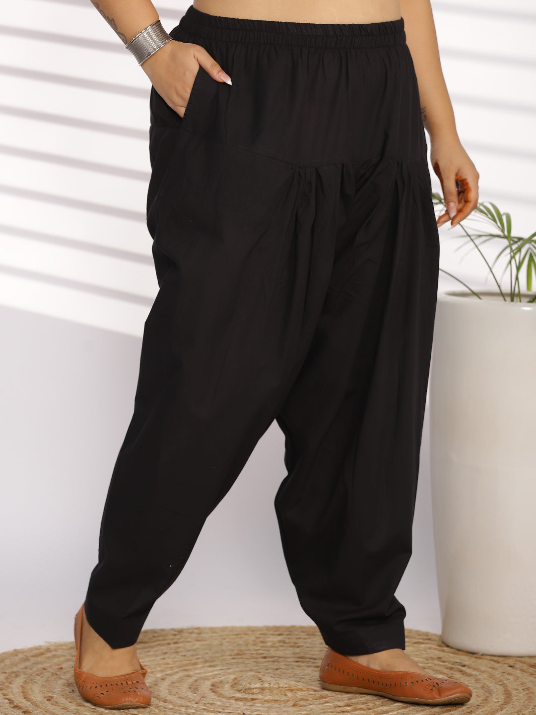 Black Cotton Straight Salwar
