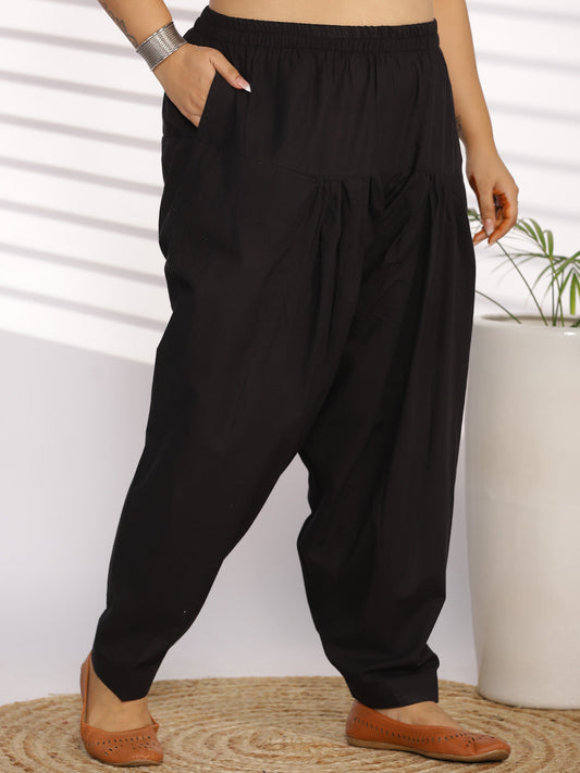 Black Cotton Straight Salwar