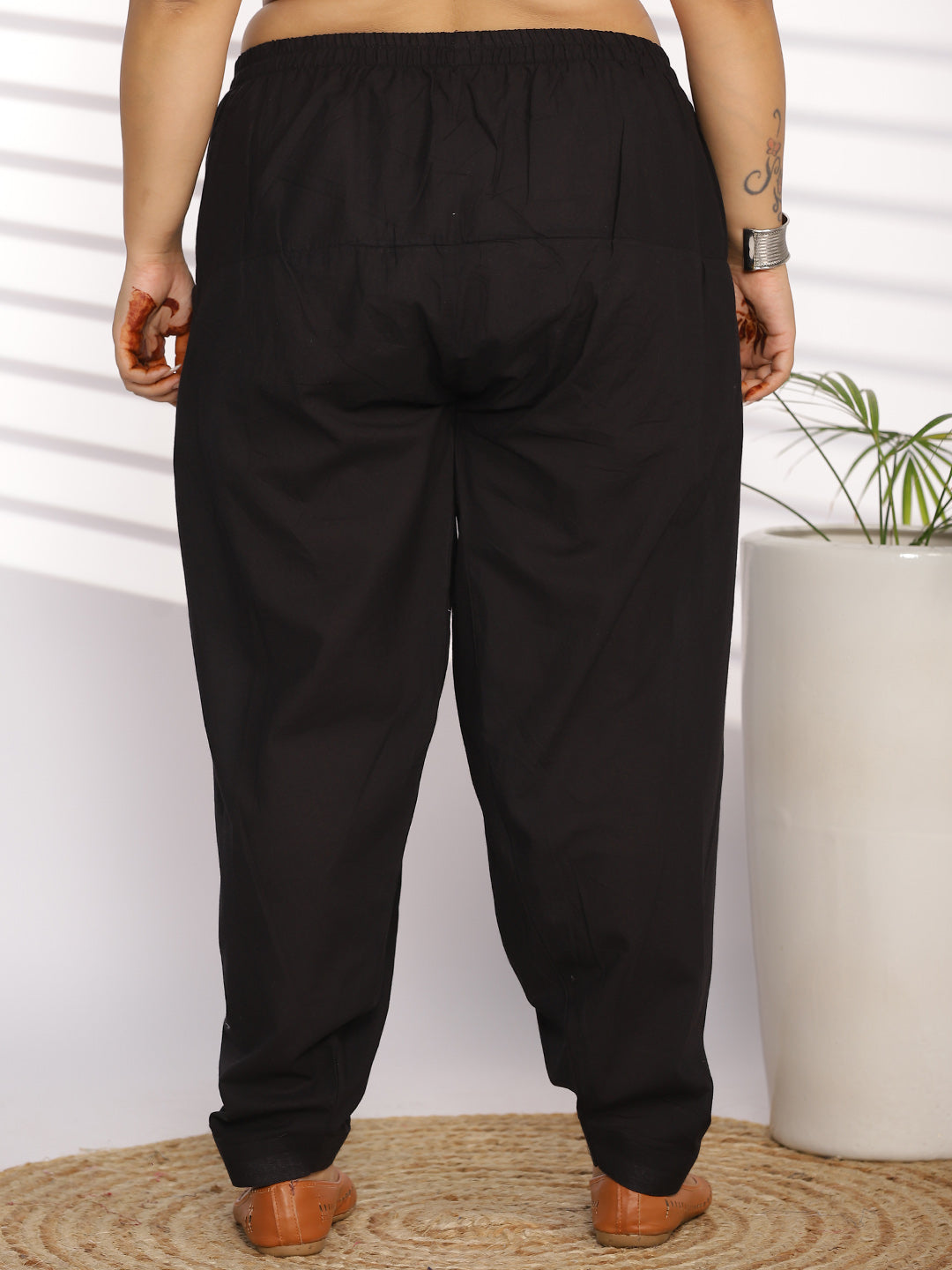 Black Cotton Straight Salwar