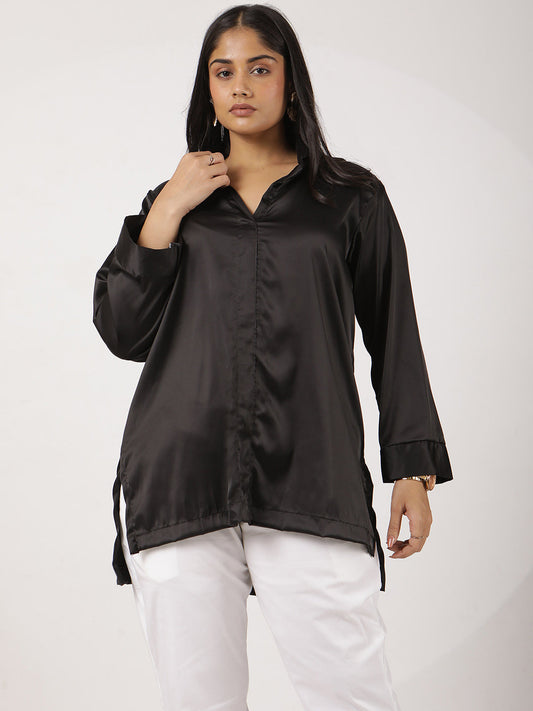Black Satin Shirt