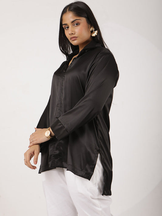 Black Satin Shirt