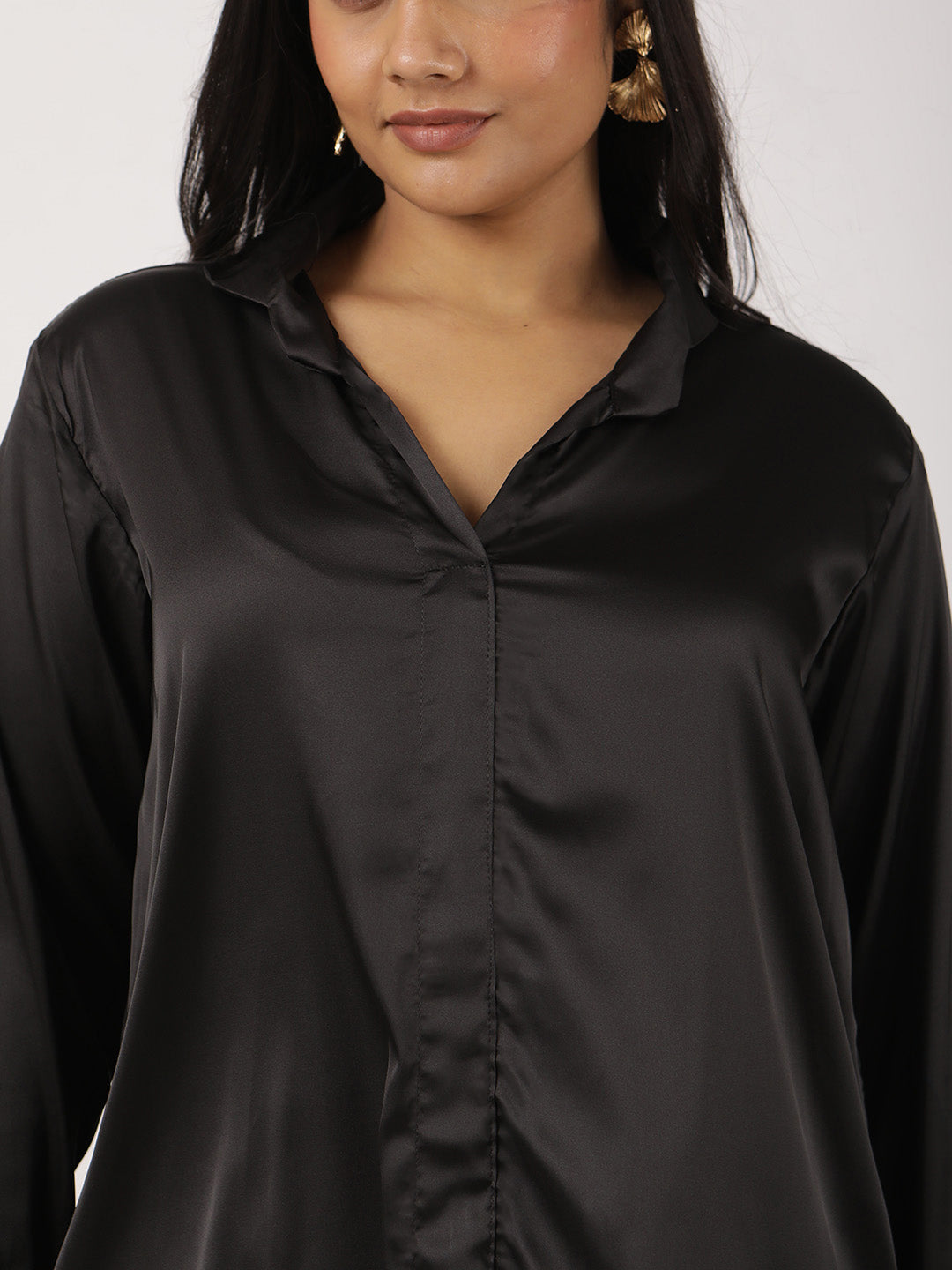 Black Satin Shirt