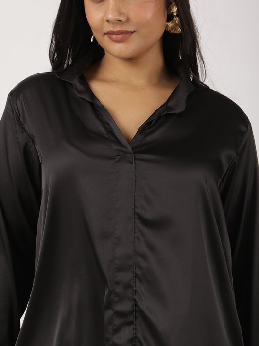 Black Satin Shirt