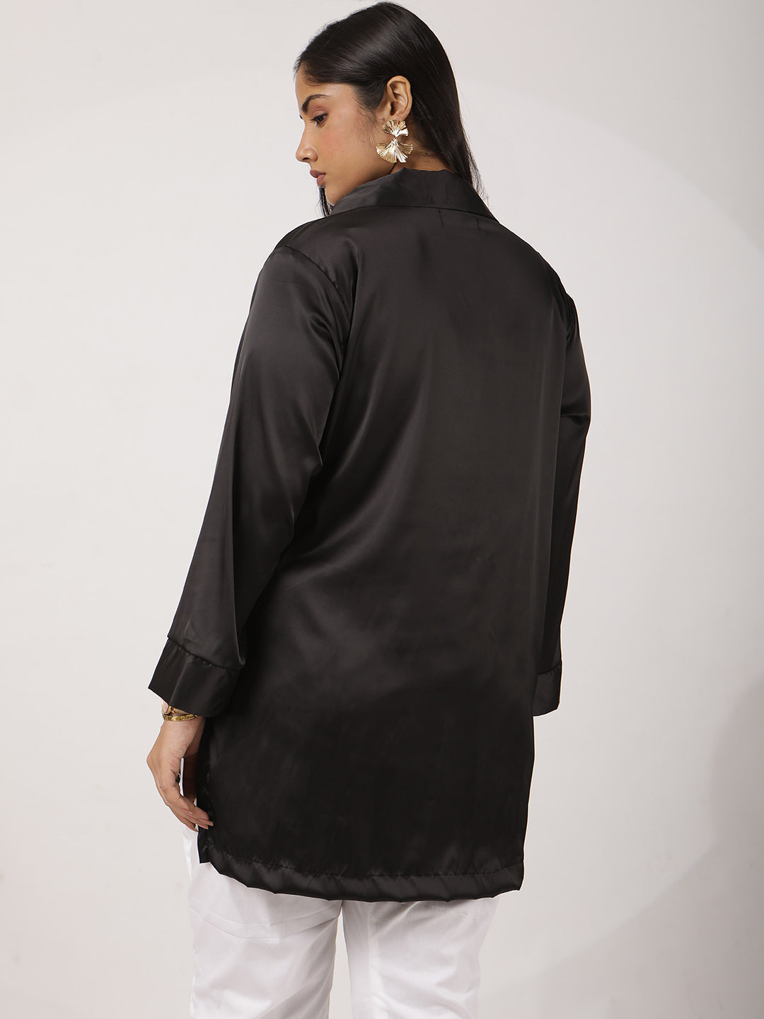 Black Satin Shirt