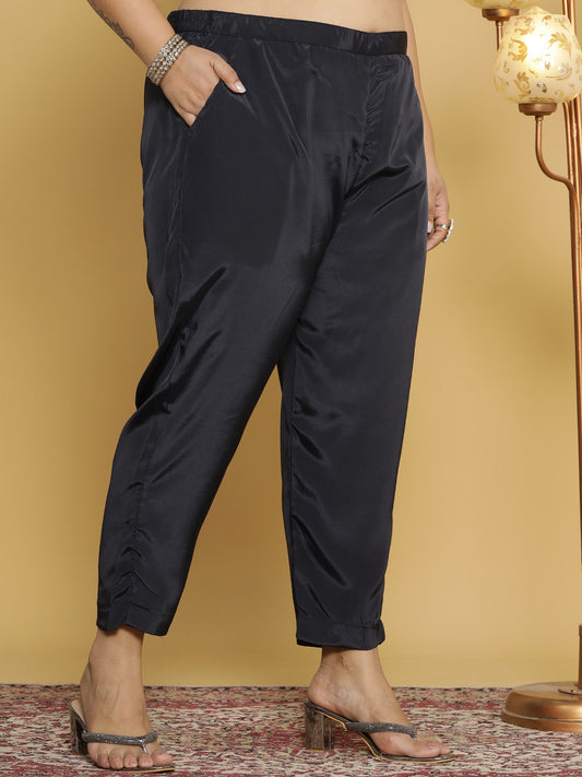 Black Crepe Silk Pants