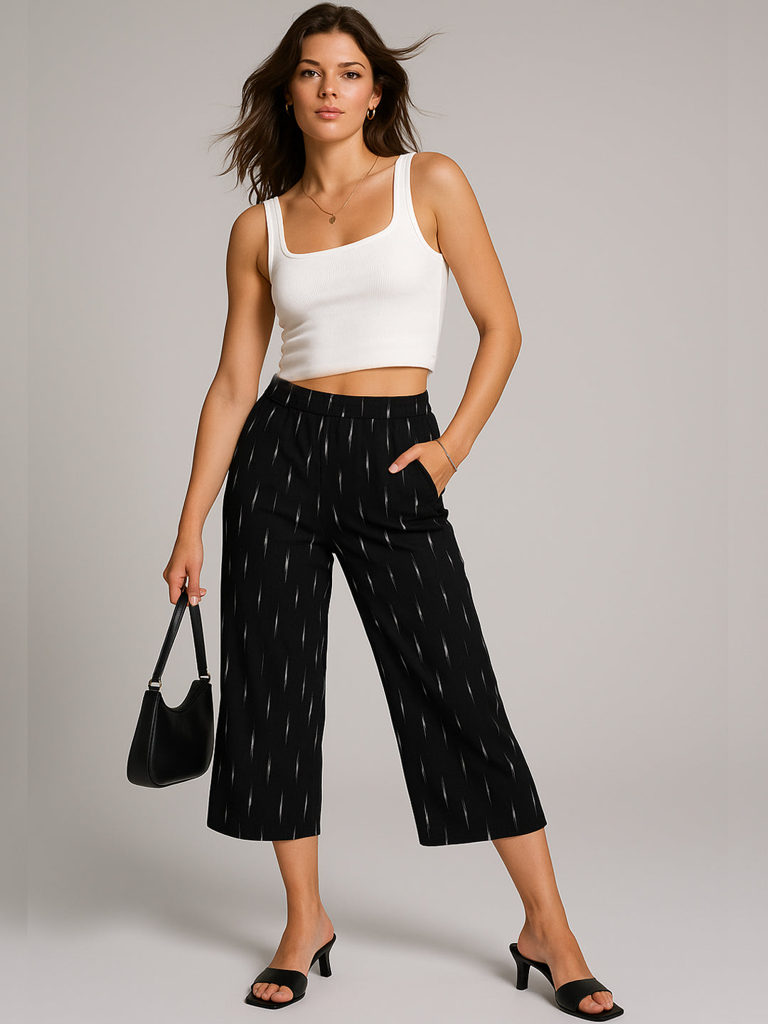Coal Ikat Culottes