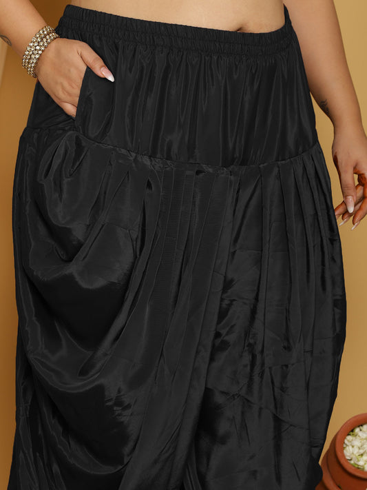 Black Crepe Silk Dhoti