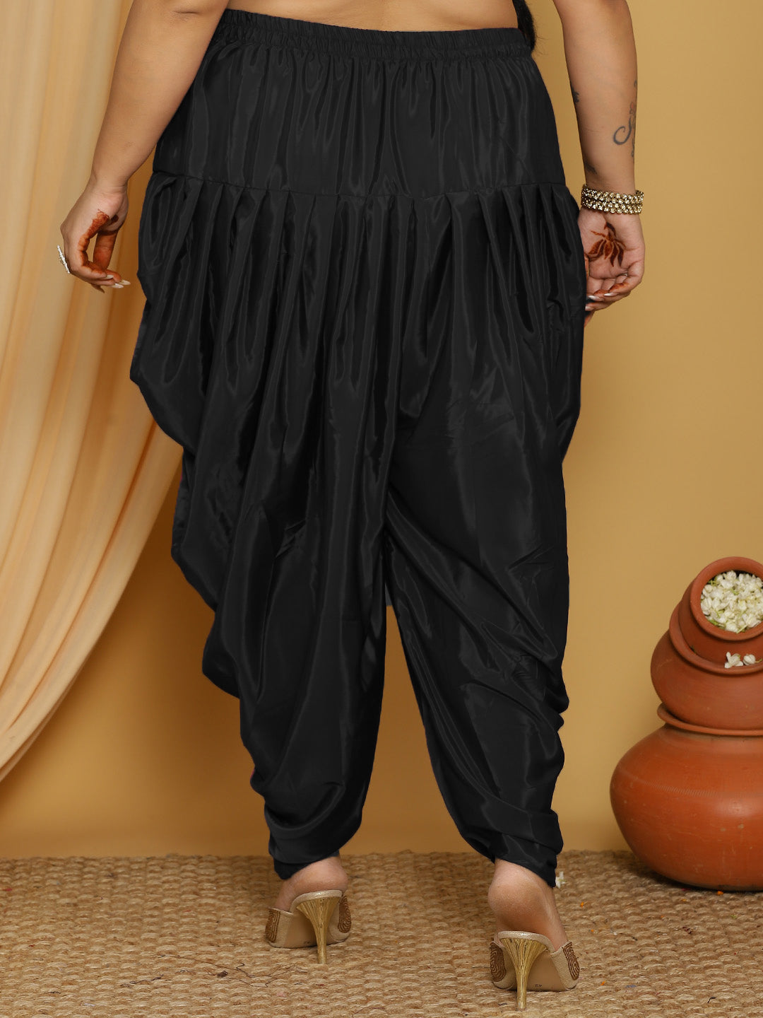 Black Crepe Silk Dhoti