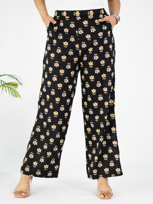 Printed Cotton Palazzo Pants - Vasantika