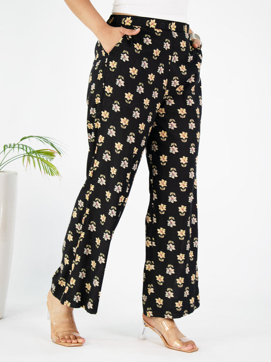 Printed Cotton Palazzo Pants - Vasantika