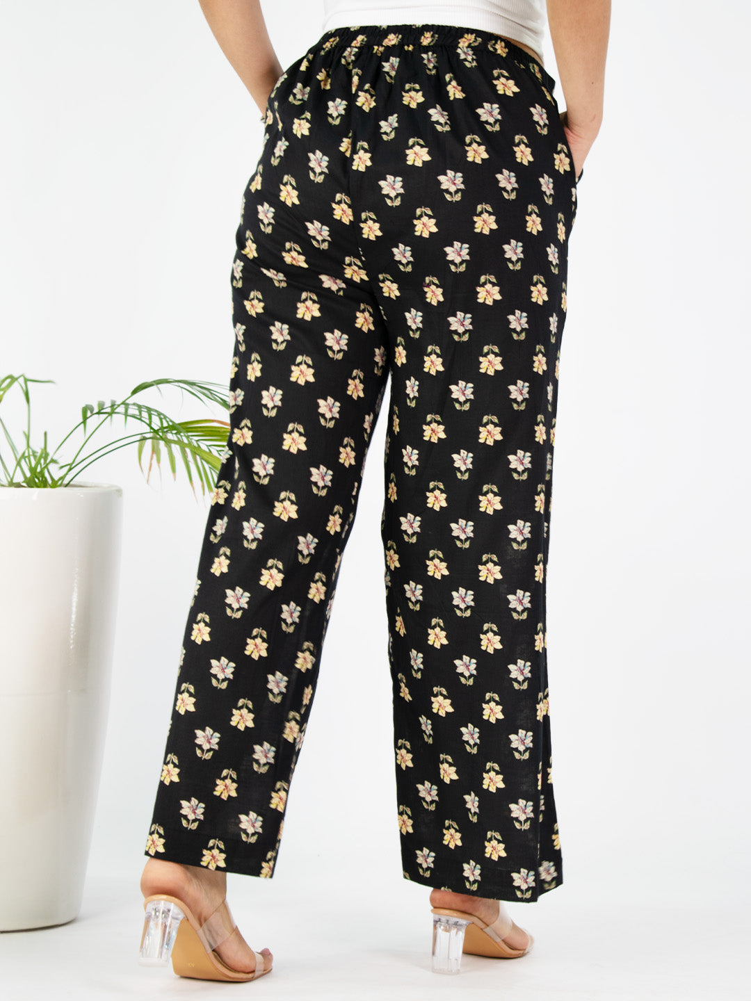 Printed Cotton Palazzo Pants - Vasantika
