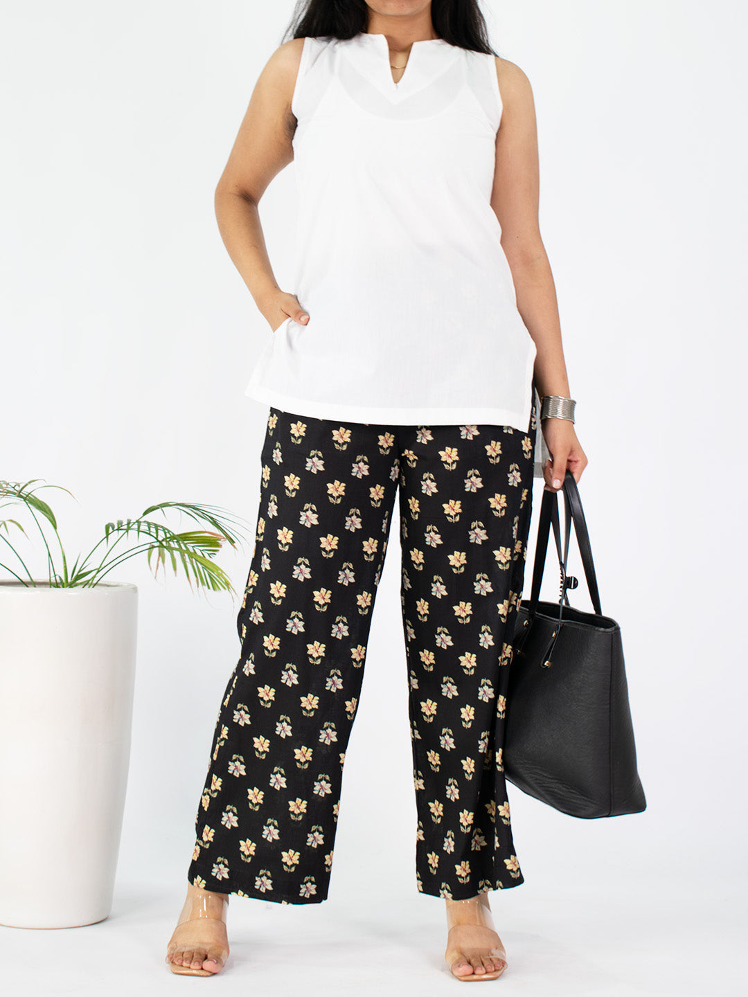 Printed Cotton Palazzo Pants - Vasantika