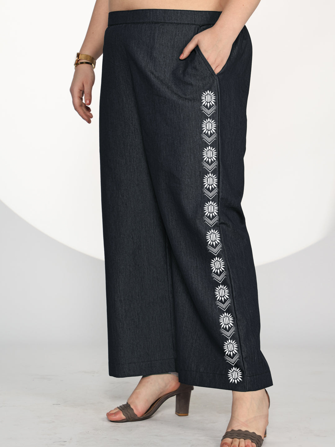 Black Denim Trousers - DarkBloom