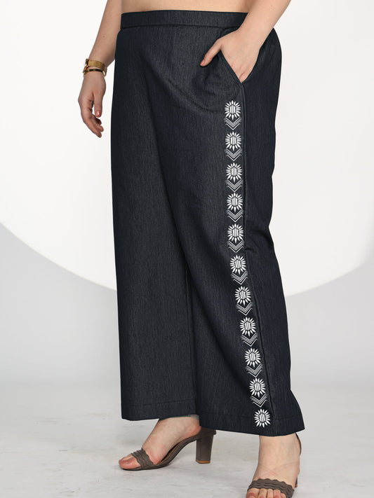 Black Denim Trousers - DarkBloom