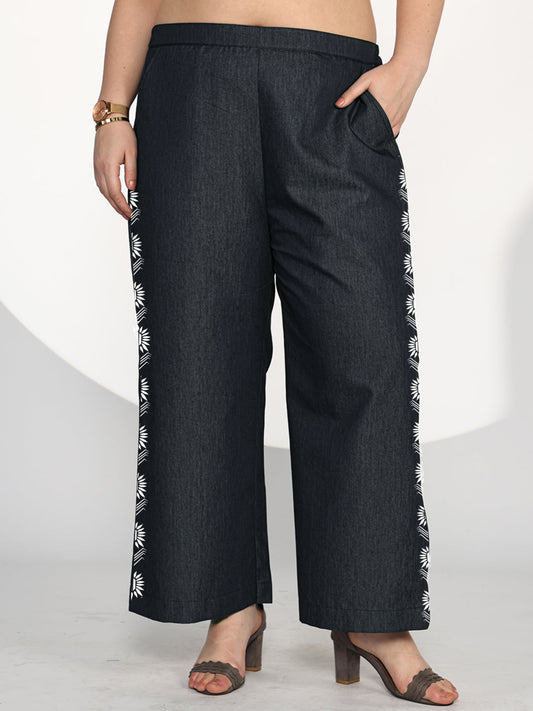 Black Denim Trousers - DarkBloom